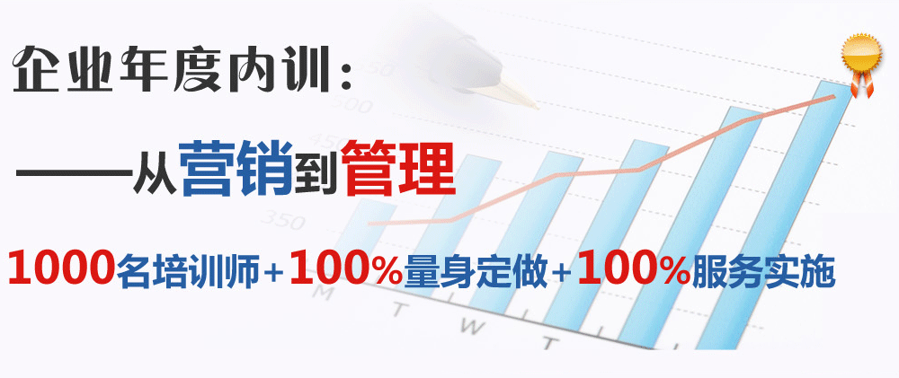 企業(yè)年度內訓：從營(yíng)銷(xiāo)到管理。1000名培訓師+100%量身定做+100%服務(wù)實(shí)施。